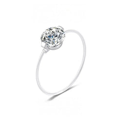 Sterling Silver 1-2 Carat Moissanite Invisible Band Ring