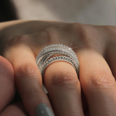 Elegant Diamond Accented Wrap Around Ring