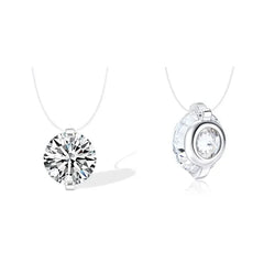 Sterling Silver 1-3 Carat Moissanite Invisible Necklace