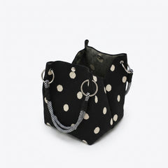 Knit Magnetic Clasp Bucket Bag