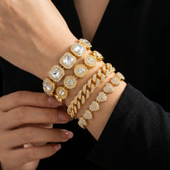 4-Piece Chunky Diamond Bracelet Stack