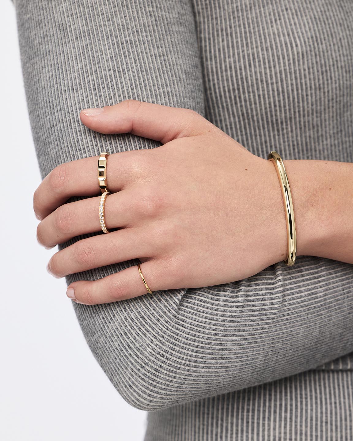 14K Gold Plated Unisex Square Band Rings For Women Ana Luisa Keira