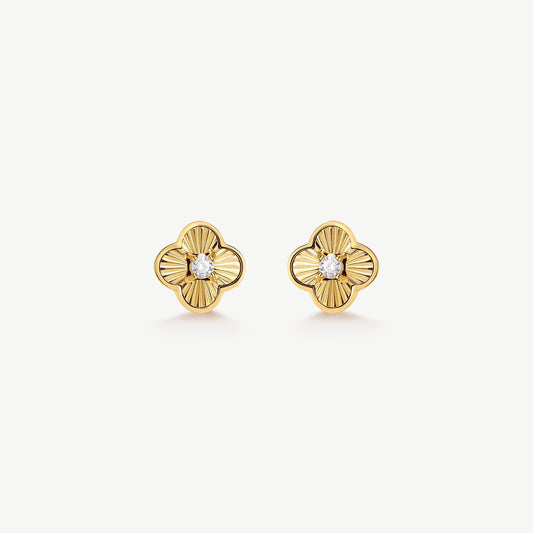 Pleated Clover Studs