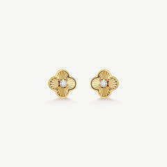 Pleated Clover Studs