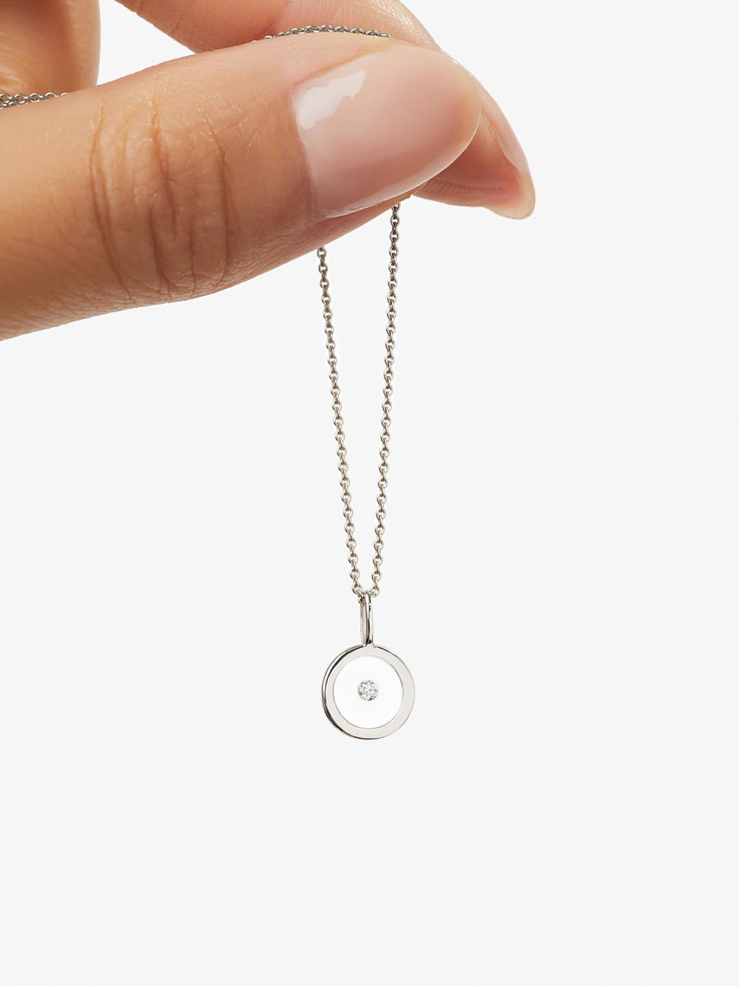 Gold Pendant - Floating Diamond Charm