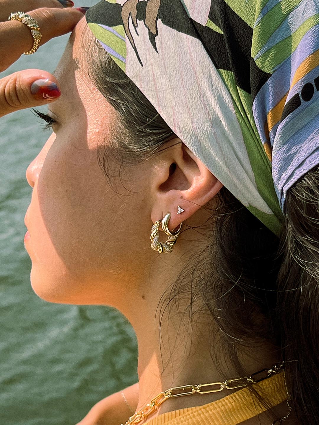 Ana Luisa Giulia Hoop Earrings