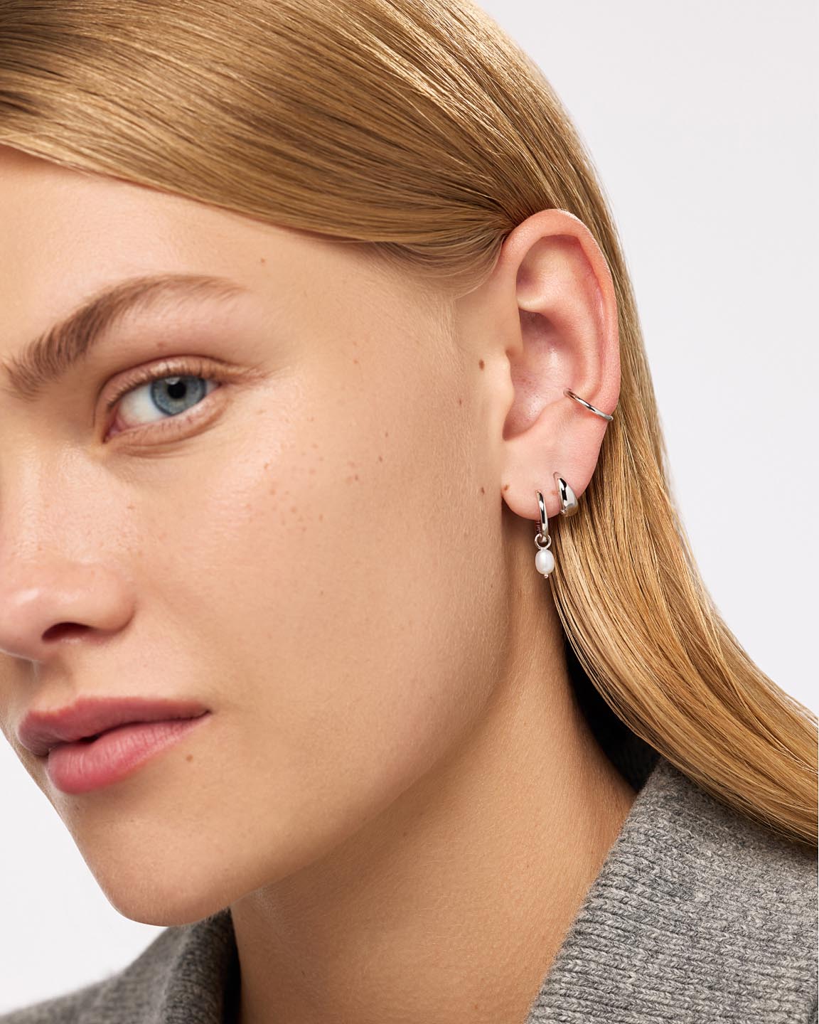 Drop Earrings - Lainey Medium Marble Blue