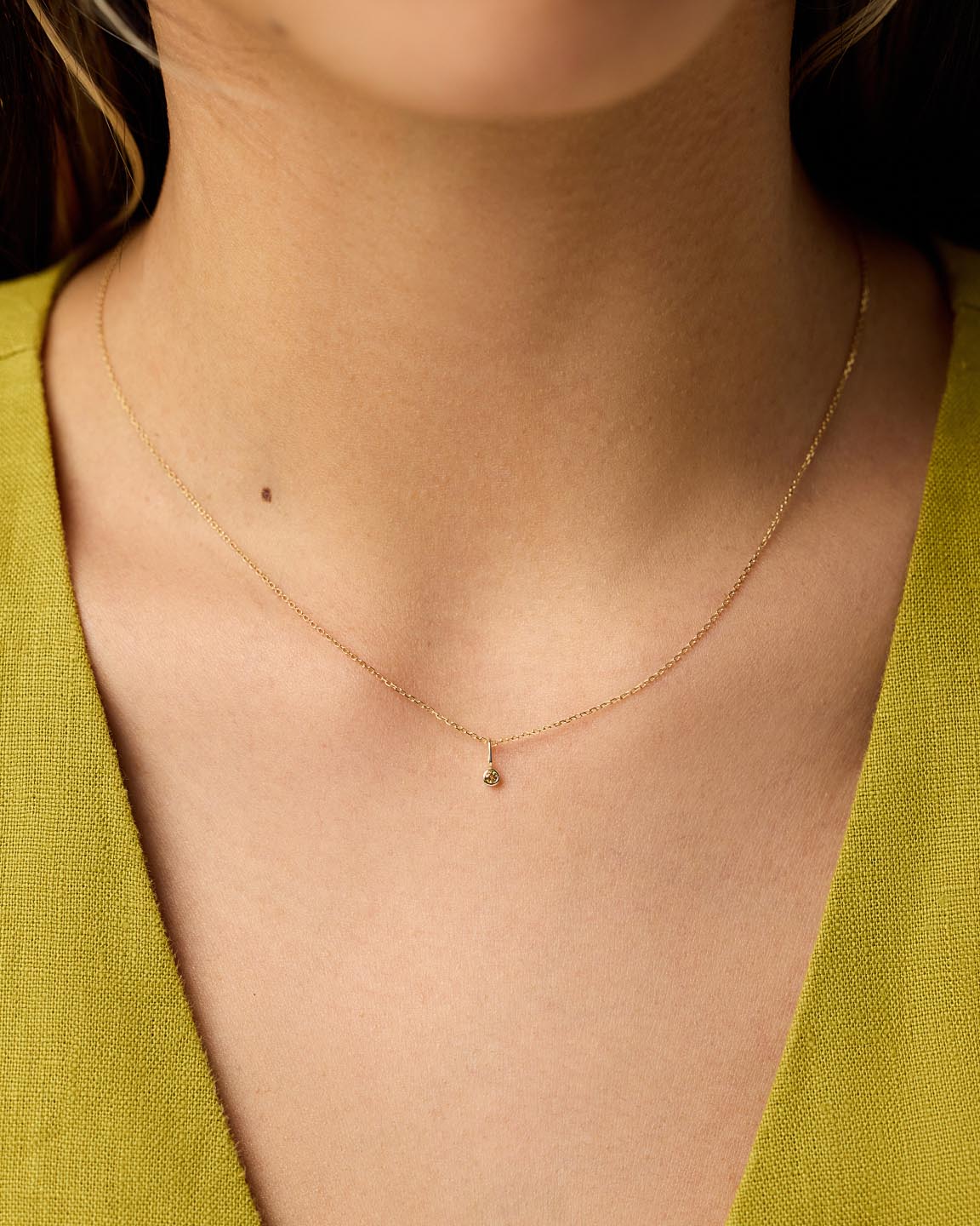 Ana Luisa Jewelry Necklace Charms Birthstone Gold Mini Birthstone Charm November Birthstone Gold Mini Citrine Charm Solid Gold