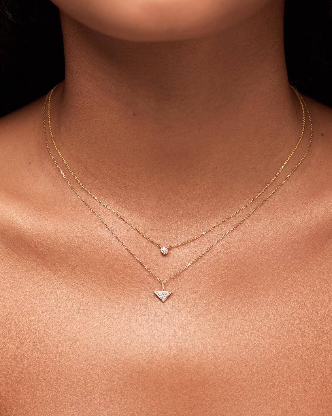 Solid Gold Diamond Fine Chain Necklaces For Women Ana Luisa Trillion Diamond Charm Necklace