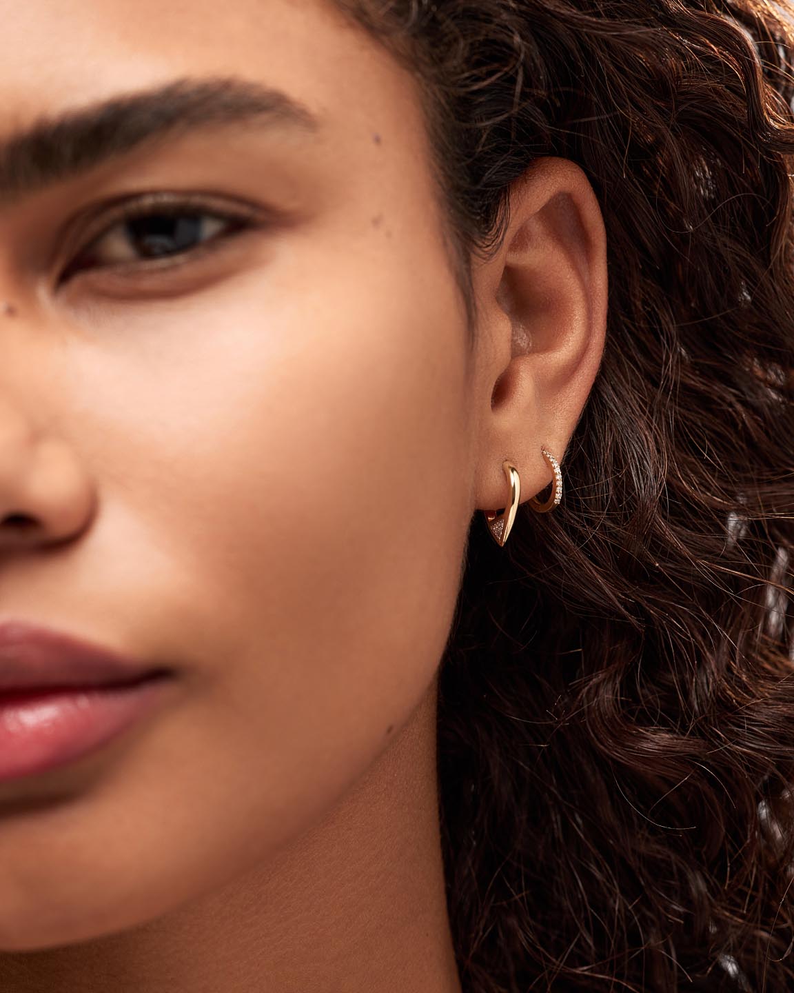 Solid Gold Diamond Fine Hoop Earrings For Women Ana Luisa Trillion Diamond Hoops