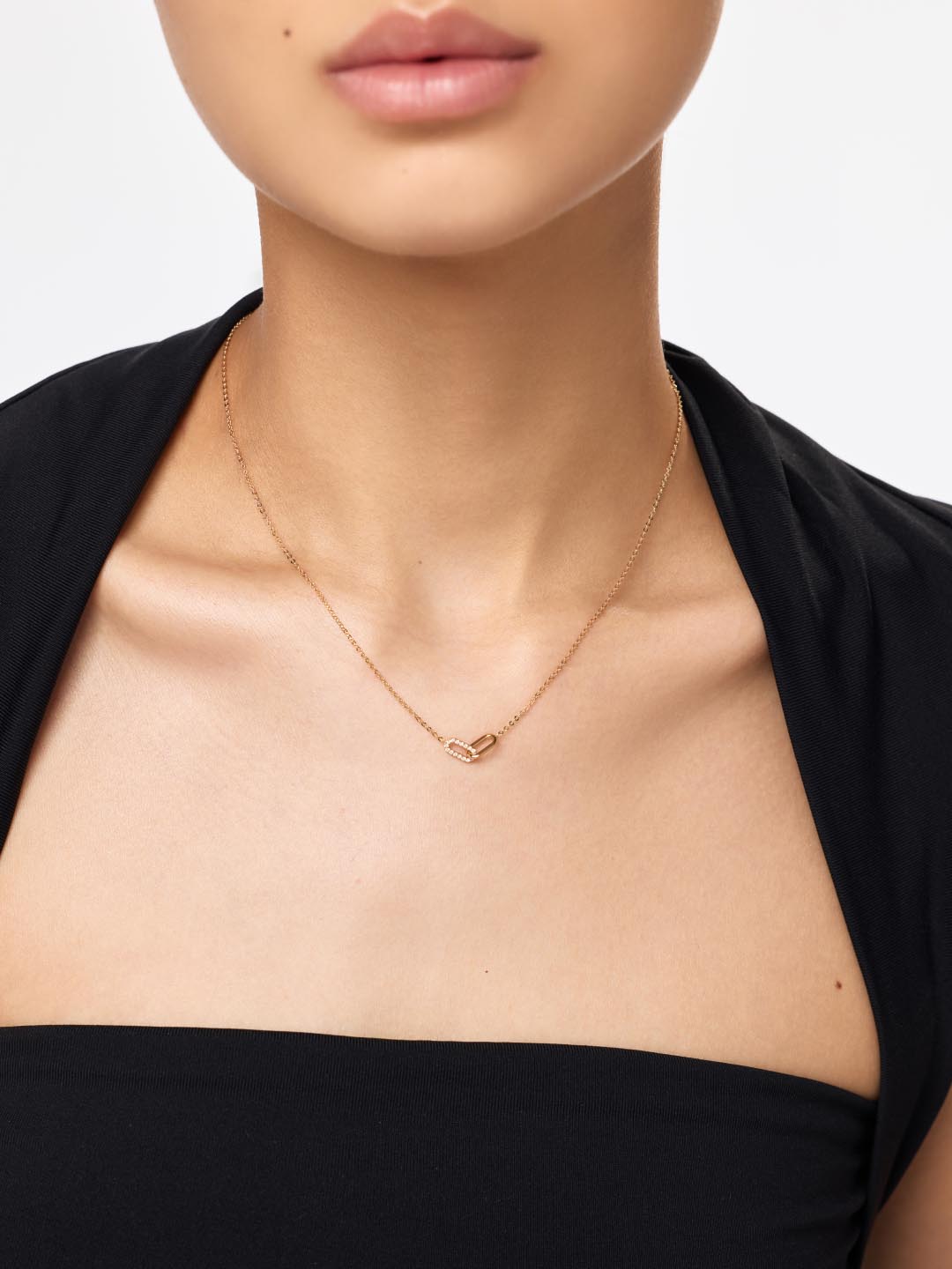 Gold Pendant - Gold Twisted Link Necklace