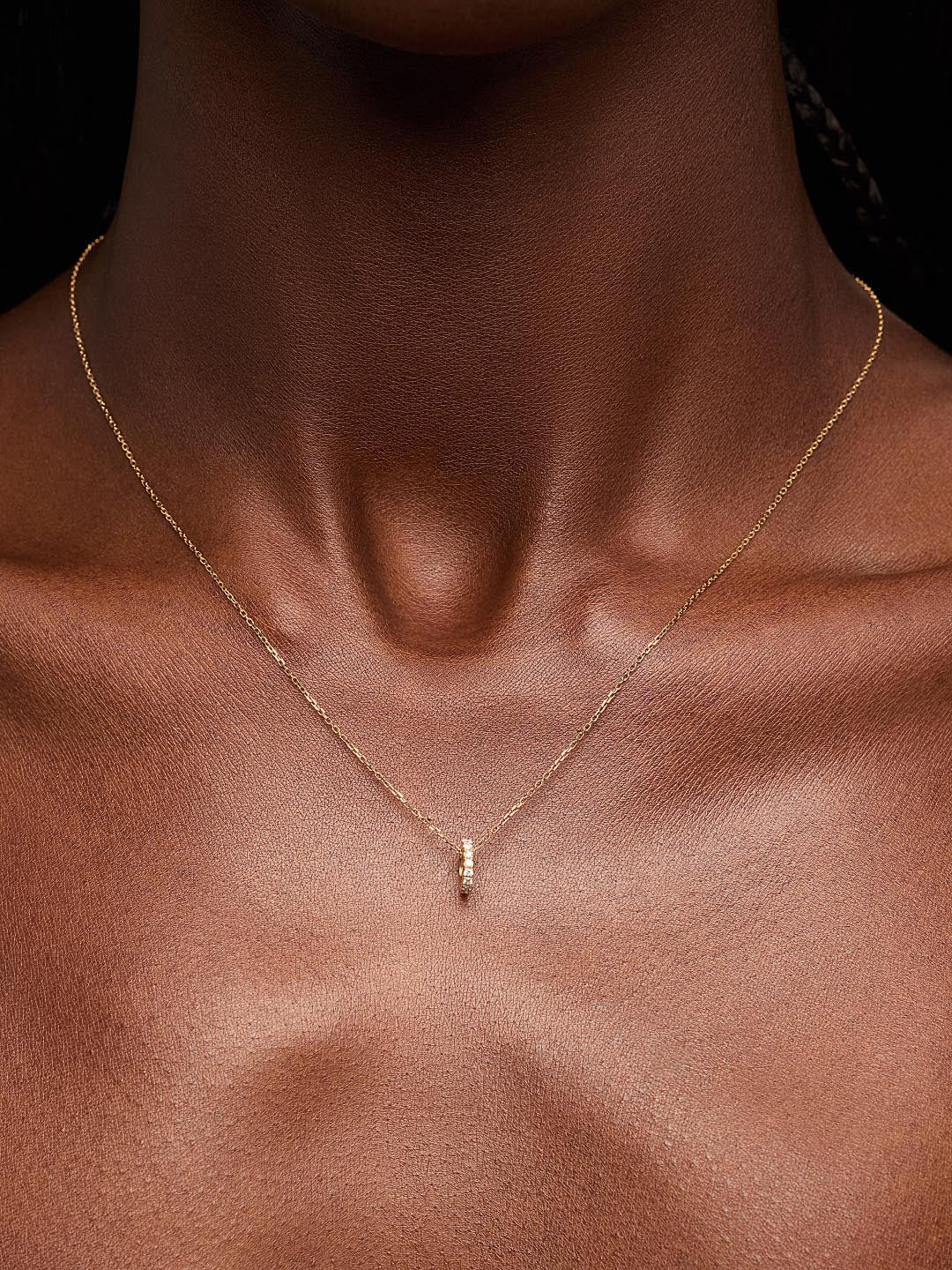 Solid Yellow Gold - Diamond Aurora Necklace