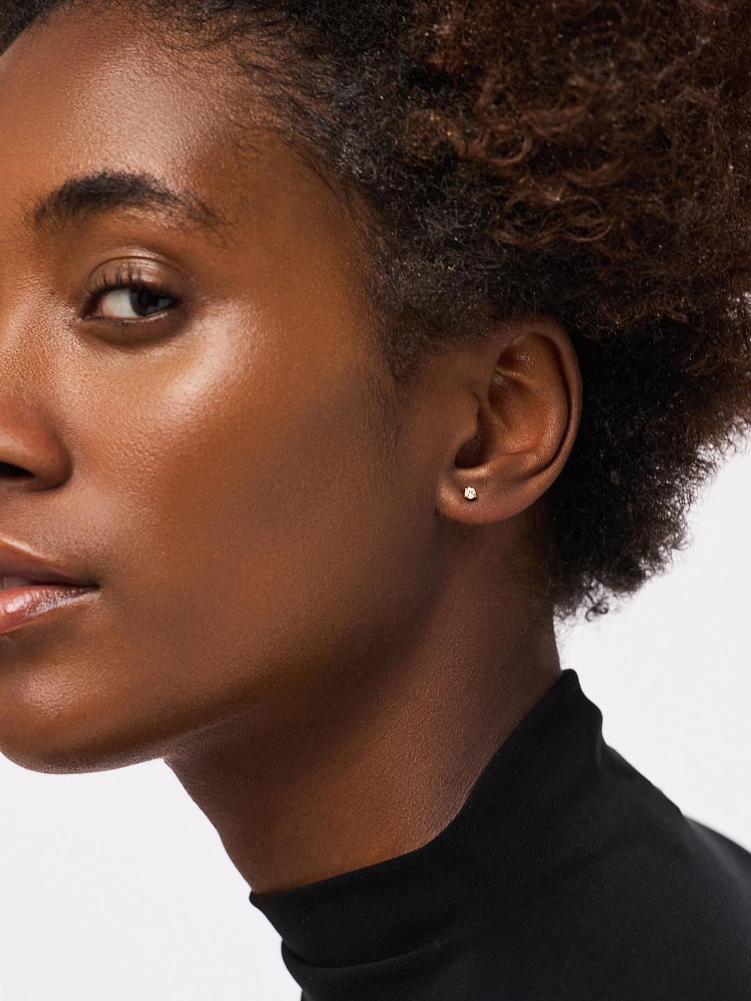 Lab Grown Diamond Earrings - Gold Medium Diamond Studs