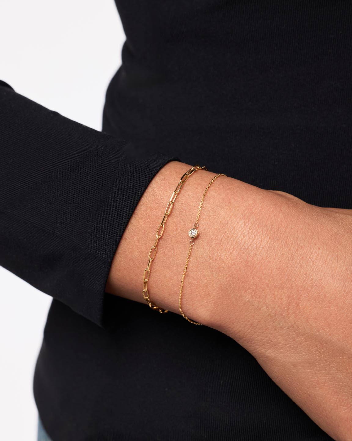 Solid Gold Fine Chain Bracelets For Women Ana Luisa Medium Paperclip Bracelet