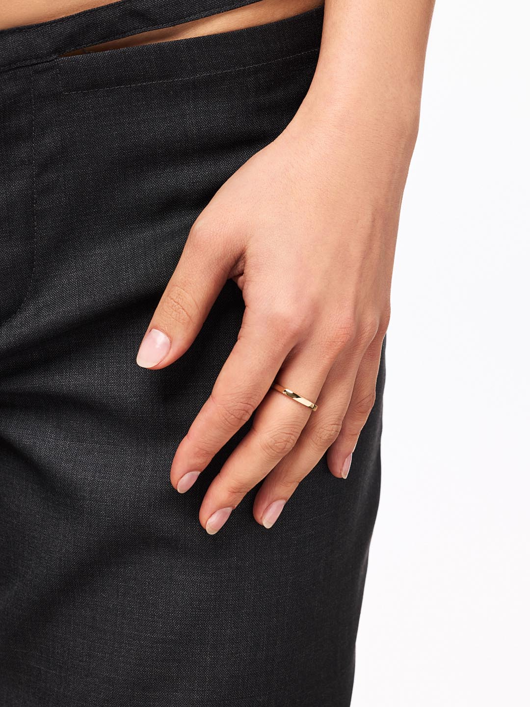 Solid White Gold - Slim Eclipse Ring