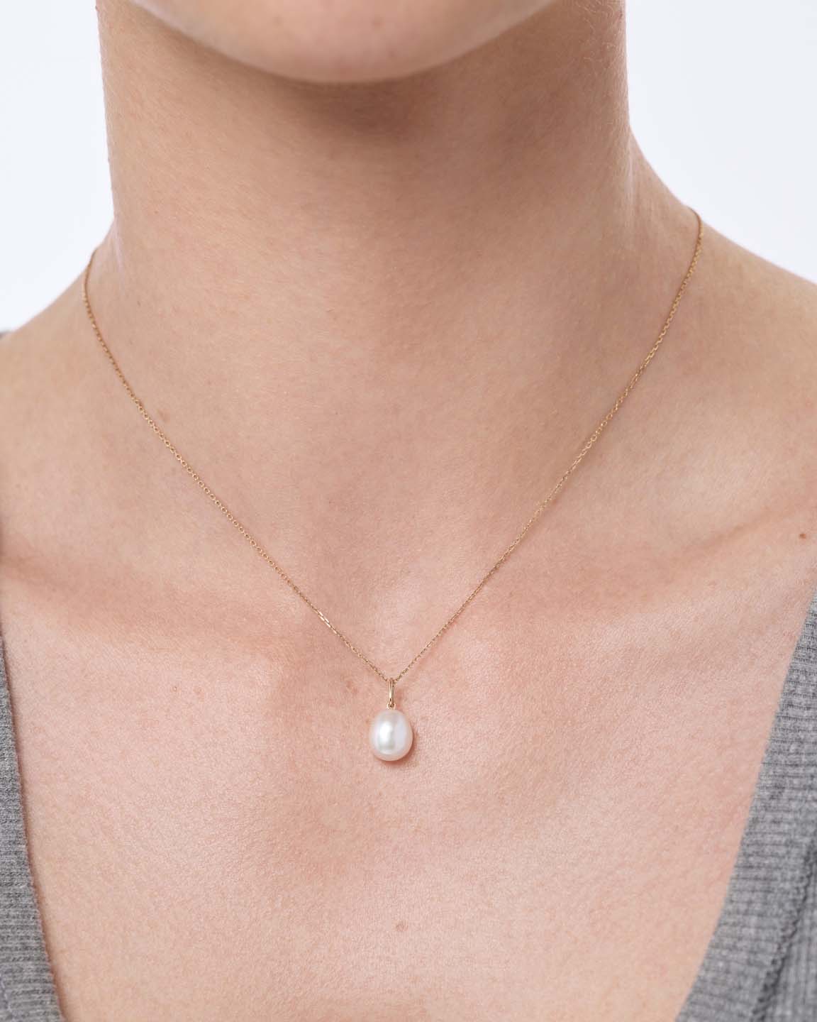Gold Pendant - Gold Pearl Charm