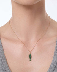 Solid Yellow Gold - Gemstone Fish Charm