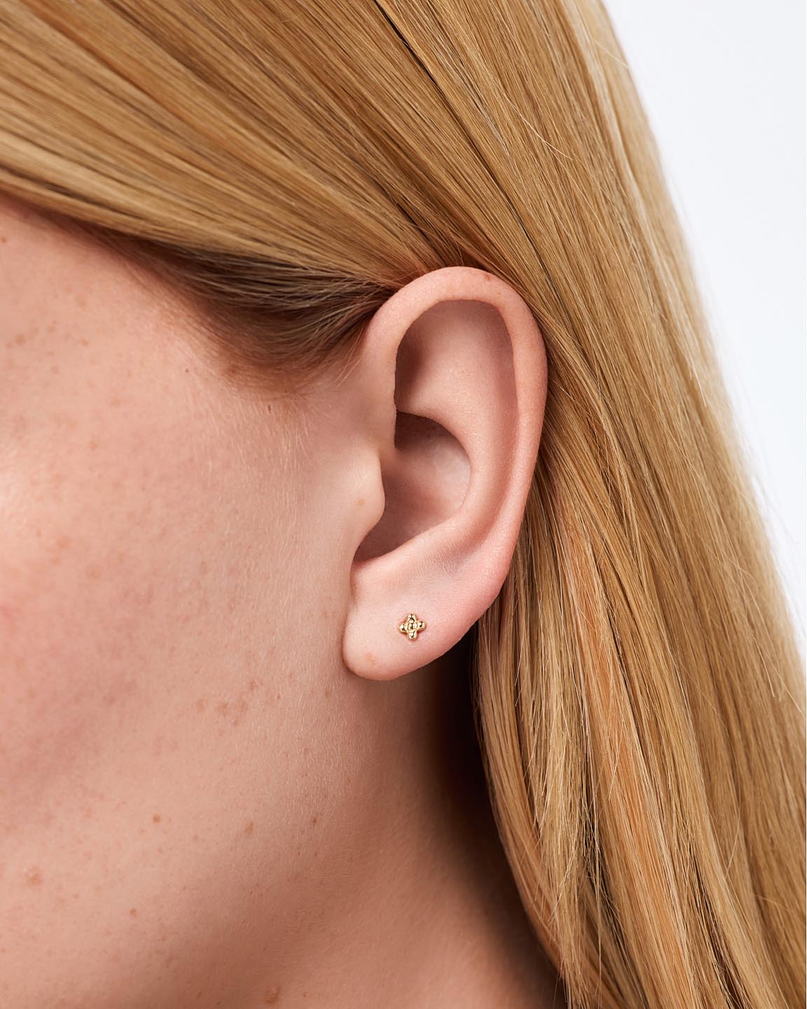 Solid Yellow Gold - Liora Flatback Single Stud