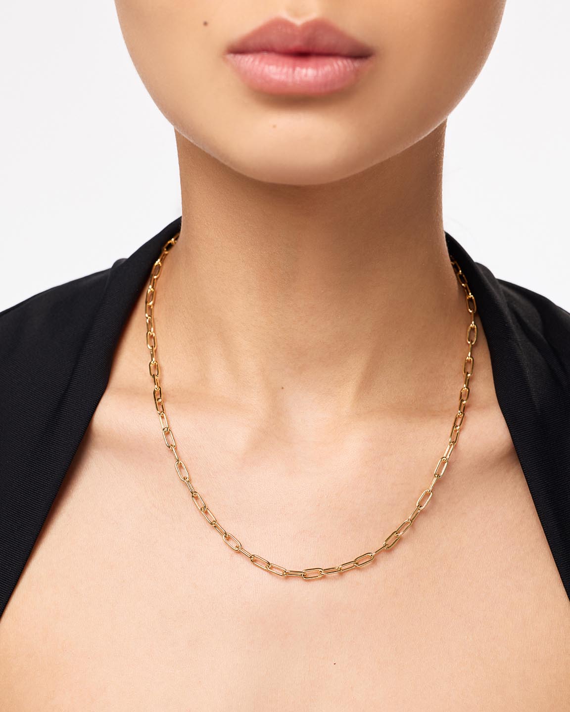 Gold Paperclip Chain Necklace - Gold Paperclip Necklace