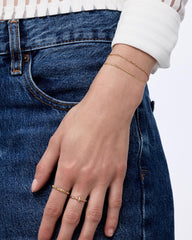 Solid Yellow Gold - Mini Curb Chain Bracelet