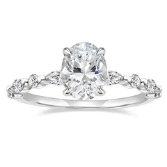 Elegant Oval Set Accented Band Ring