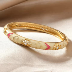 4-Piece Floral Accented Bangle Stack