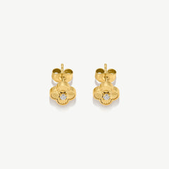 Pleated Clover Studs