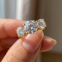 4CT 3 Moissanite Stone Set Ring
