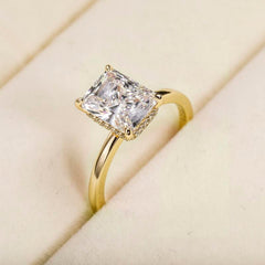 3ct Sterling Silver Radiant Cut Ring