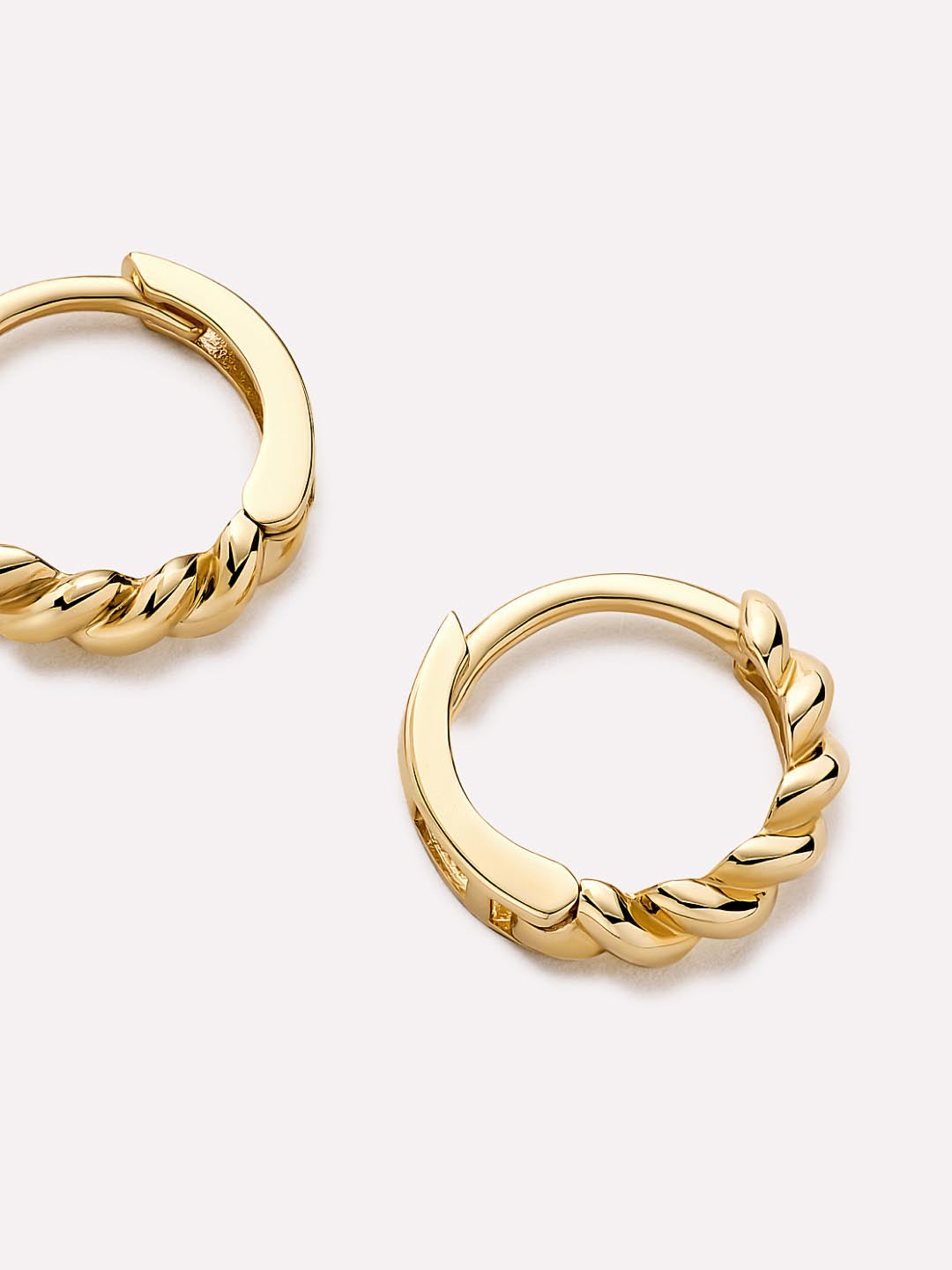 Solid Yellow Gold - Gold Twist Hoops Small