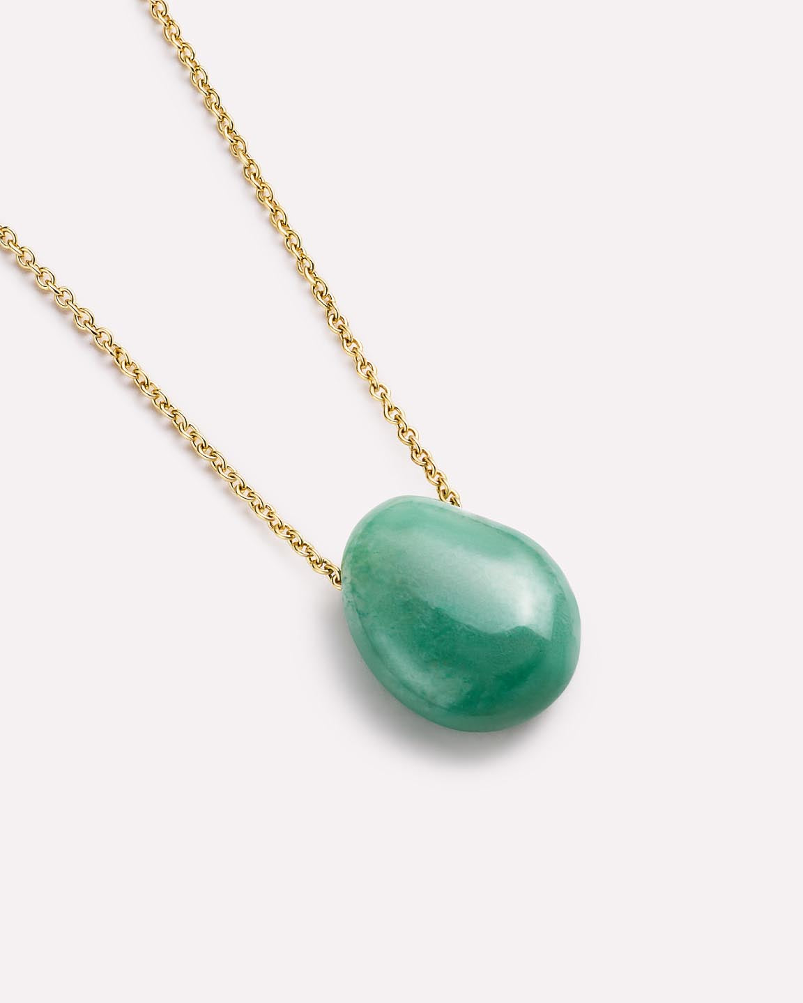 Gold Pendant Necklace - Pebble