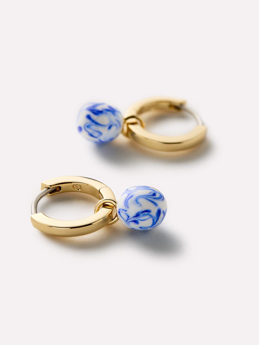Drop Earrings - Lainey Medium Marble Blue