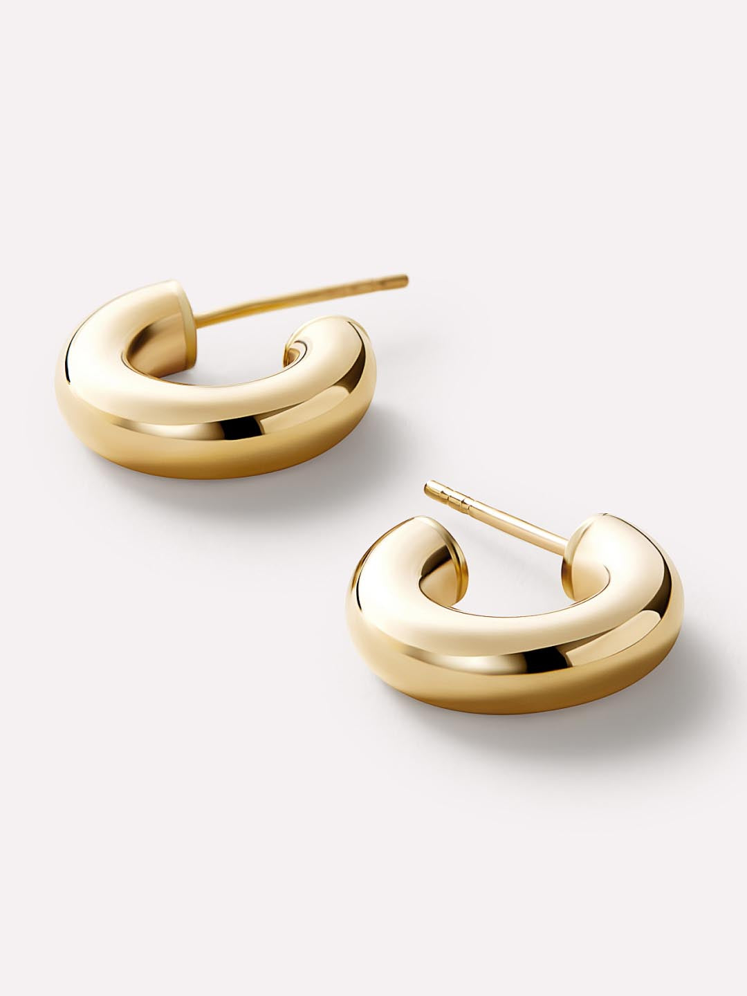 Chunky Gold Hoop Earrings - Gold Bold C-Hoops Large