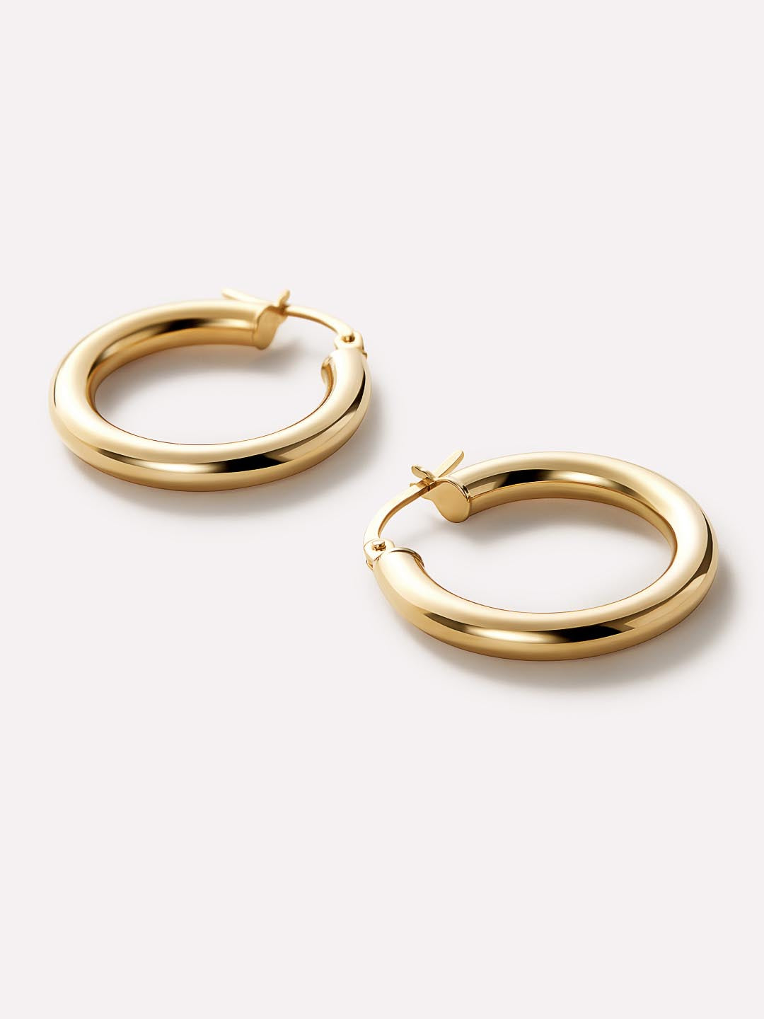 Chunky Gold Hoop Earrings - Gold Classic Hoops Large