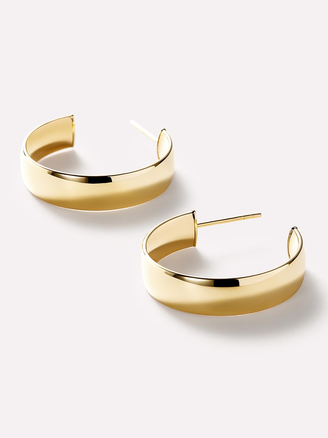 Gold Huggie Hoop Earrings - Gold Bold Hoops
