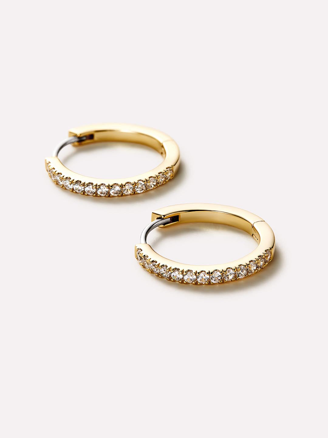 Gold Huggie Hoop Earrings - Pave Huggie Hoops