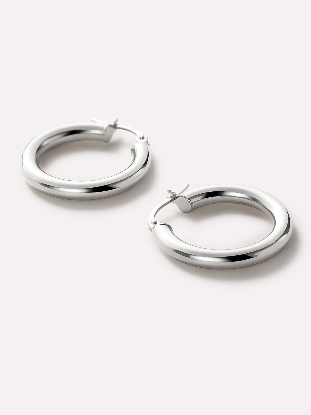 Chunky Gold Hoop Earrings - Gold Classic Hoops Large