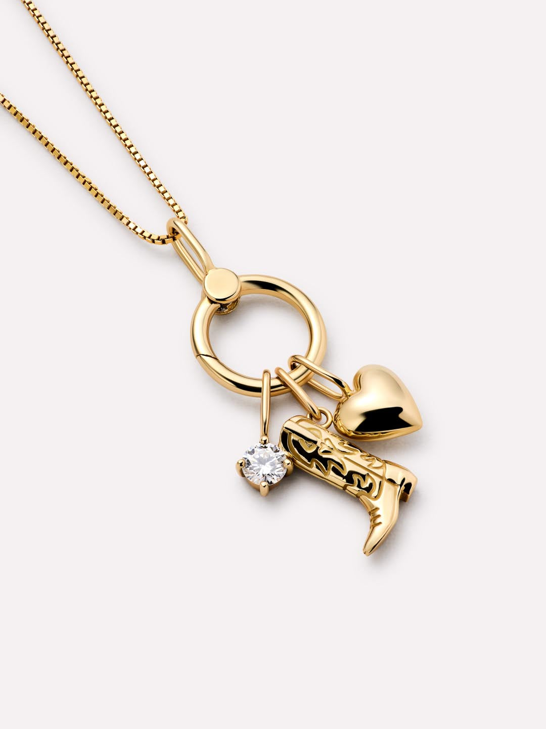 Solid Yellow Gold - Charm Collector Necklace
