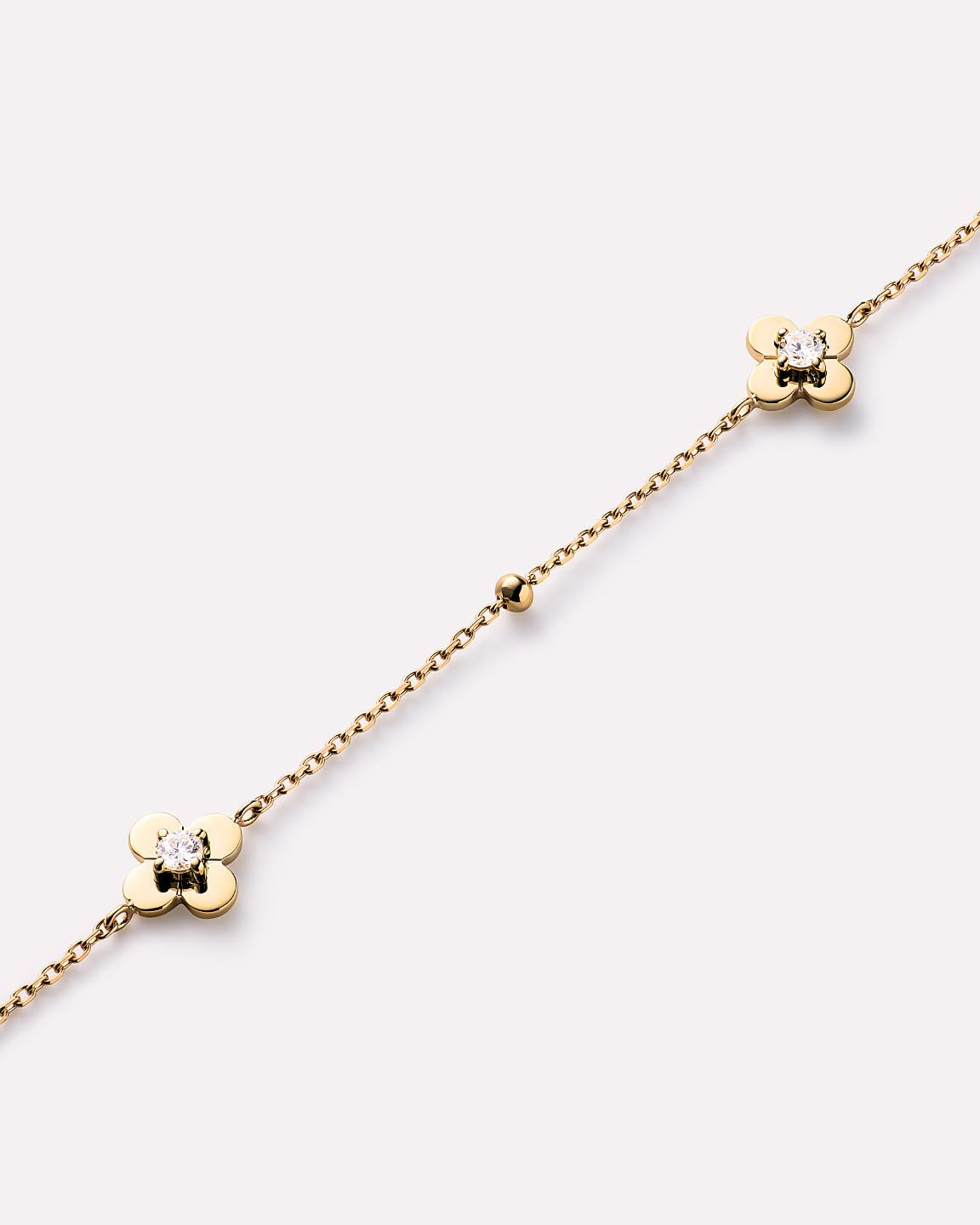 Solid Gold Diamond Solid Bloom Fine Flower Spring Ring Clasp Charm Bracelets Ana Luisa Mini Flower Station Bracelet