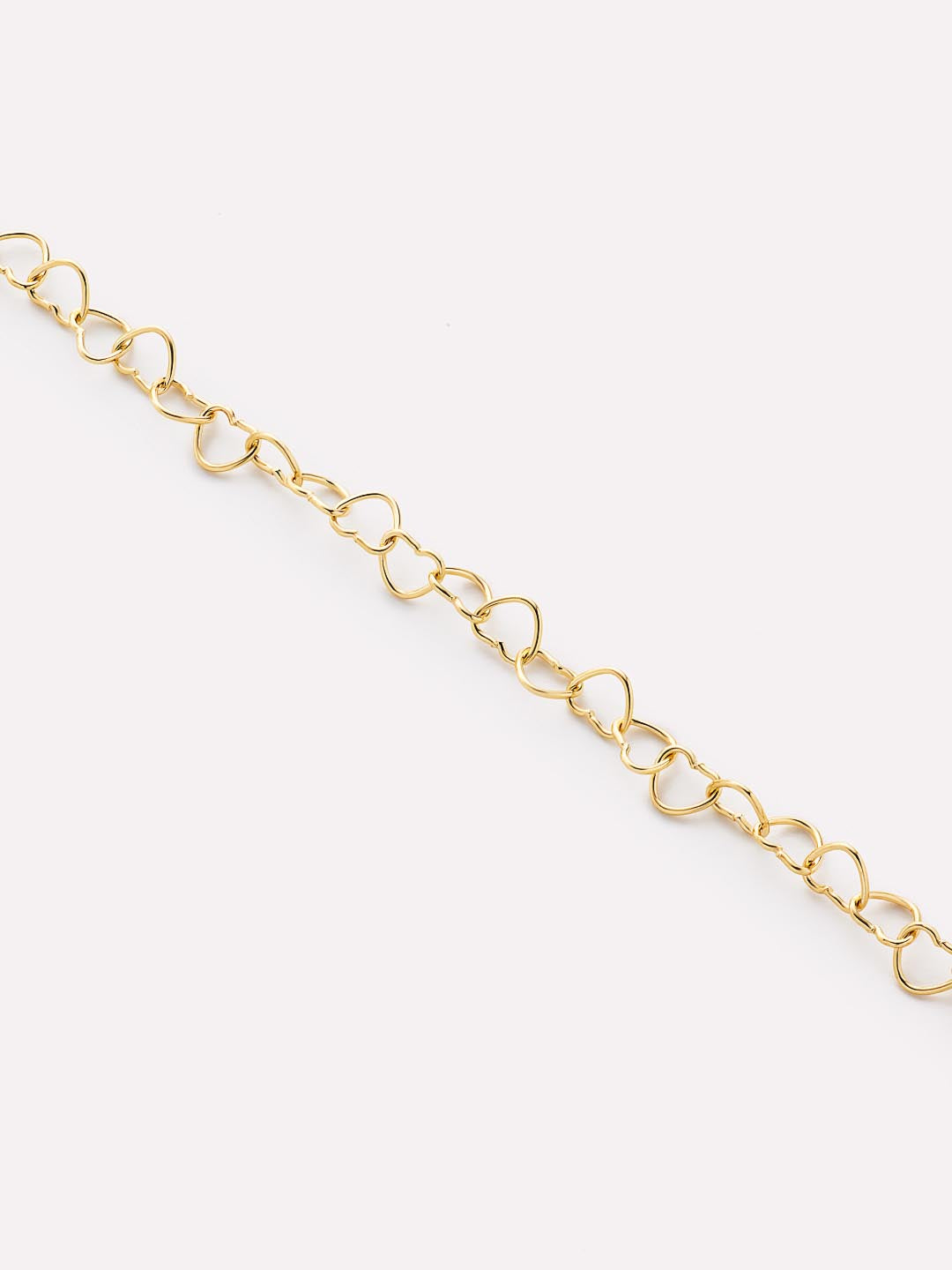 Solid Yellow Gold - Heart Chain Bracelet