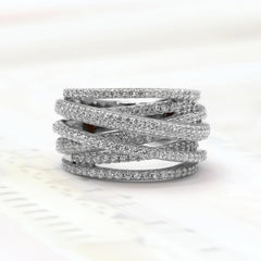 Elegant Diamond Accented Wrap Around Ring