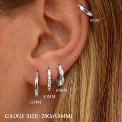 8-Piece Classic Huggie Hoop Earrings Set