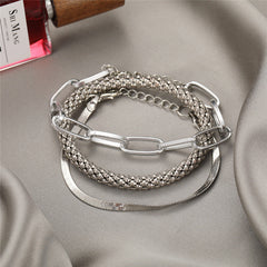 3-Piece Chunky & Elegant Bracelet Stack