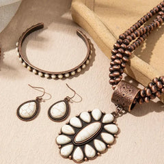 3-Piece Boho Beaded Necklace, Bracelet, Earring Set