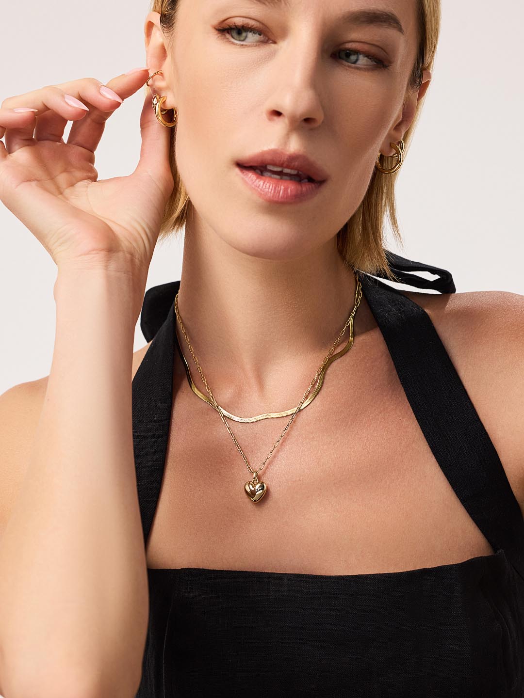 Gold Heart Necklace - Lev Small