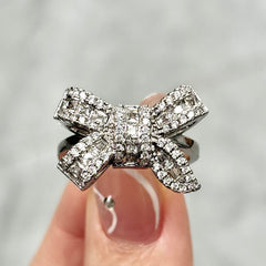 CZ Accented Feminine Bow Ring