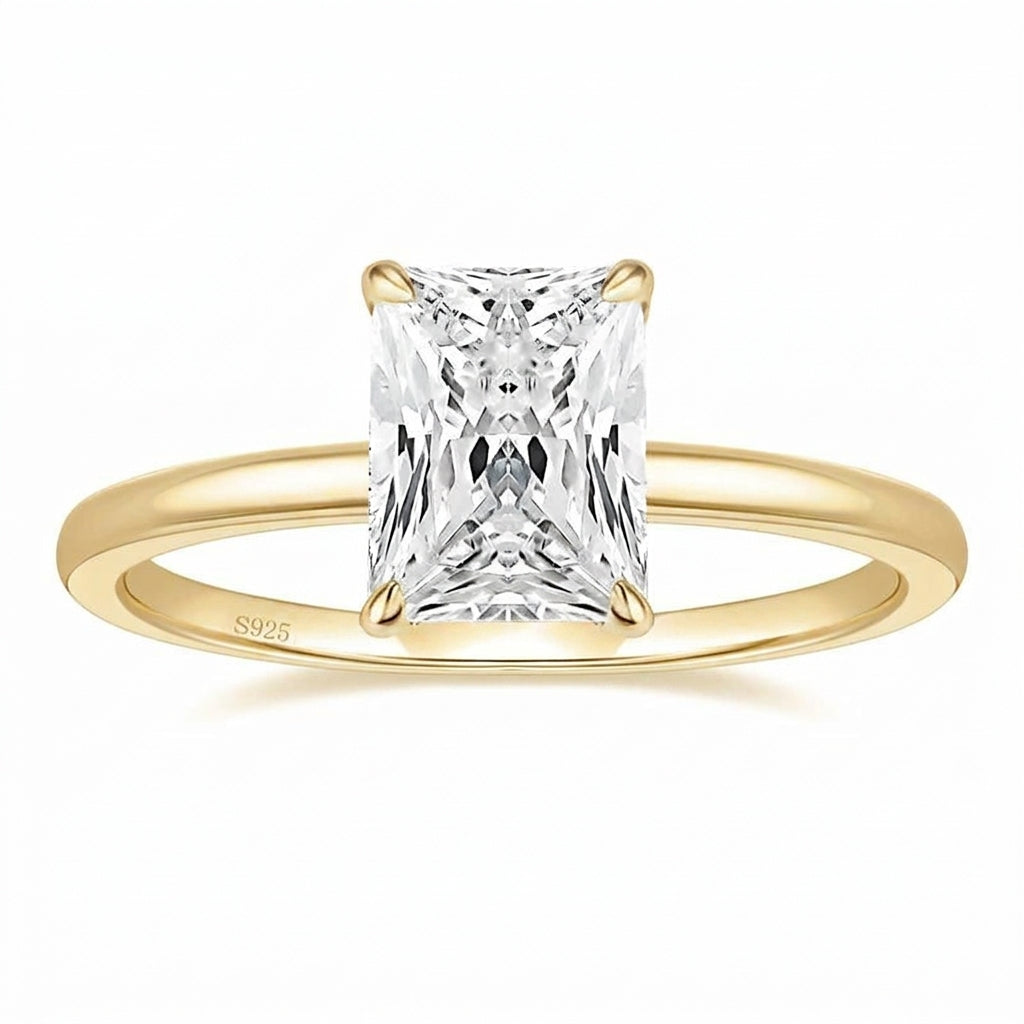 3ct Sterling Silver Radiant Cut Ring
