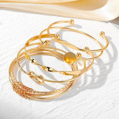 5pcs Twist Bangle Bracelet Stack - Veinci