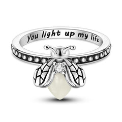 Sterling Silver Glowing Lume Firefly Ring