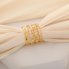 14K 4-Piece Diamond Accented Ring Stack
